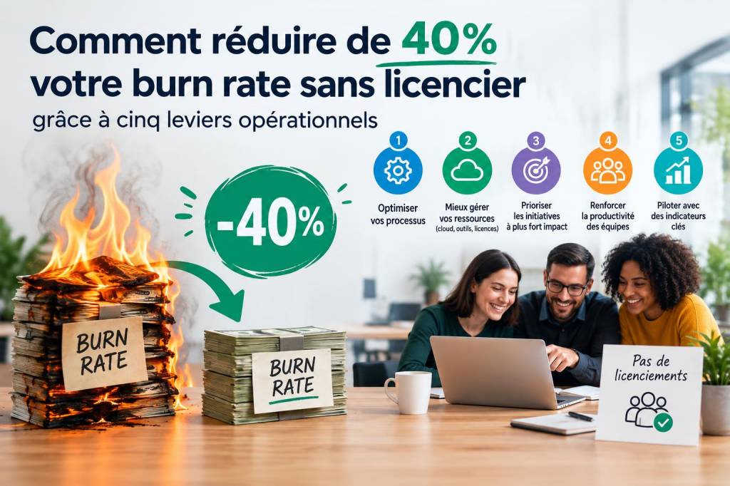 Comment réduire de 40% votre burn rate sans licencier grâce à cinq leviers opérationnels